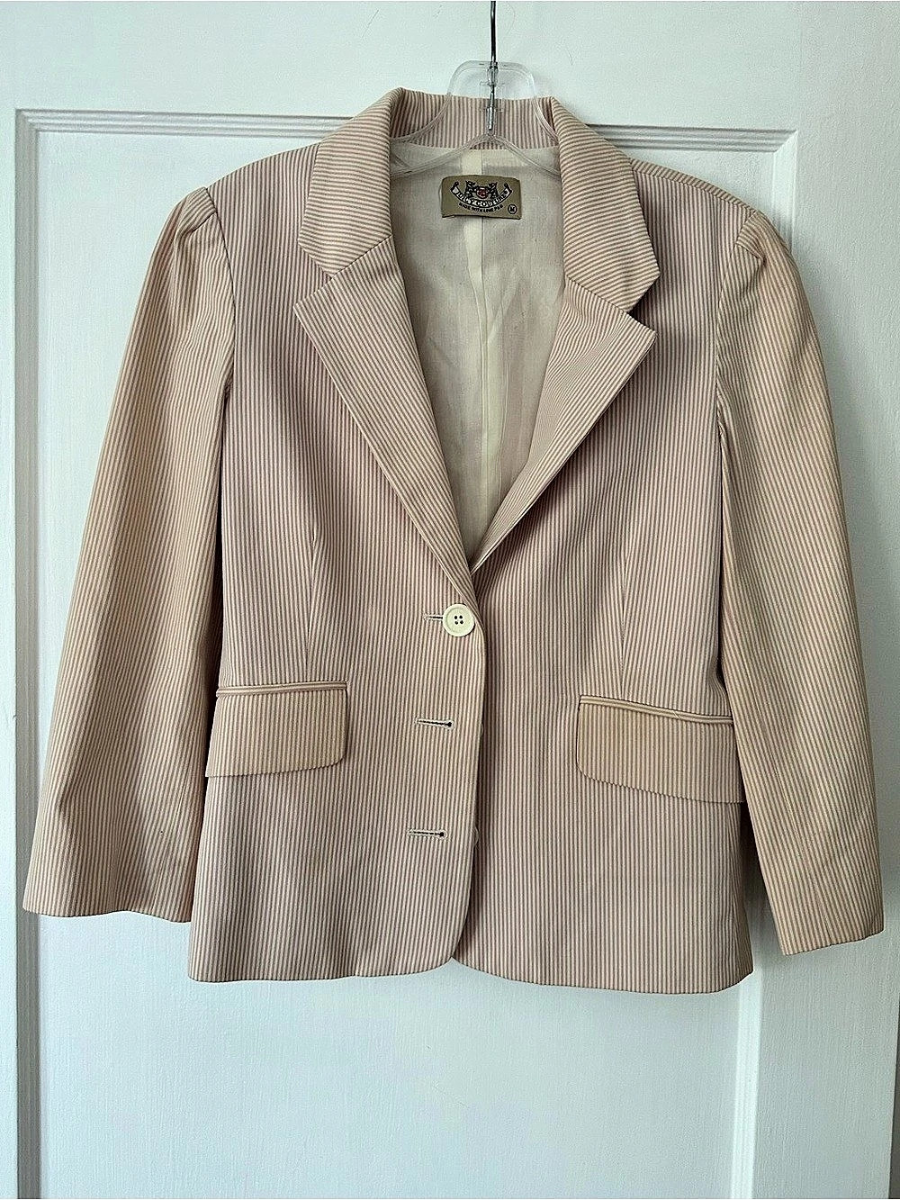 Juicy Couture Women's Striped Blazer in Pink & White Like New
